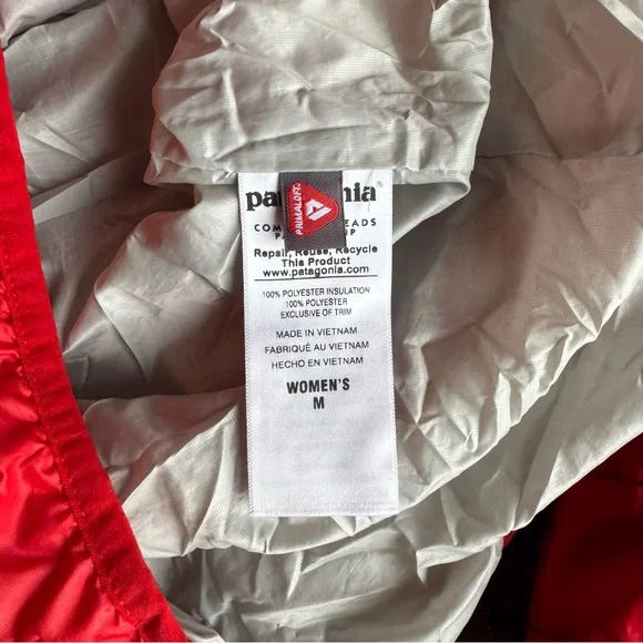 Patagonia Women’s M Red Nano Puff Pullover Packable Quarter Zip - Picture 6 of 7